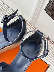 Hermes Elda Espadrille Sandal Blue Denim  - 2