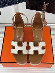 Hermes Elda Espadrille Sandal Brown White  - 5