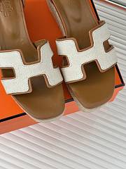 Hermes Elda Espadrille Sandal Brown White  - 3