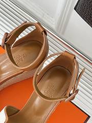 Hermes Elda Espadrille Sandal Brown White  - 2