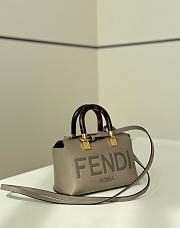 Fendi By The Way Mini Boston Bag Grey 17x18x8cm - 6