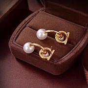 Ferragamo Pearl Earrings Gold - 3