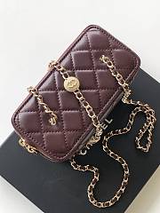Chanel 24k Vanity Red Wine Lambskin 17cm - 6