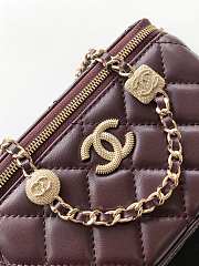 Chanel 24k Vanity Red Wine Lambskin 17cm - 5
