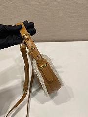 Prada Brown Small Shearling Arqué Shoulder Bag 22x18.5x6cm - 6