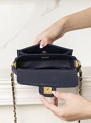Chanel 24k Flap Bag Top Navy Blue Caviar Gold 16x11x4cm - 6