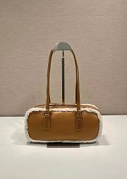 Prada Medium Sheepskin Handbag Brown 27x12x6cm - 6