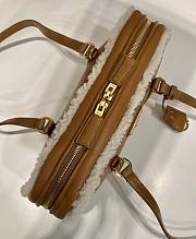 Prada Medium Sheepskin Handbag Brown 27x12x6cm - 4