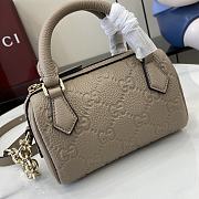 Gucci GG Emblem Super Mini Top Handle Bag Taupe 16.5x10x8cm - 6