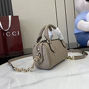 Gucci GG Emblem Super Mini Top Handle Bag Taupe 16.5x10x8cm - 4