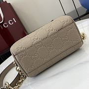 Gucci GG Emblem Super Mini Top Handle Bag Taupe 16.5x10x8cm - 2