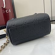 Gucci GG Emblem Super Mini Top Handle Bag Black 16.5x10x8cm - 5
