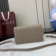 Gucci GG Emblem Super Mini Shoulder Bag Taupe 20x12.5x4.5cm - 4