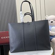 Gucci Large Tote Bag With Web Black 50x28x17cm - 4