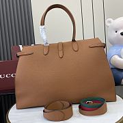 Gucci Large Tote Bag With Web Brown 50x28x17cm - 6