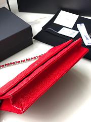 Chanel Wallet On Chain Woc Red Caviar Silver 19x12x3.5cm - 6