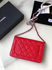 Chanel Wallet On Chain Woc Red Caviar Silver 19x12x3.5cm - 3
