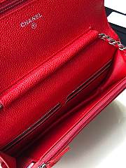 Chanel Wallet On Chain Woc Red Caviar Silver 19x12x3.5cm - 2