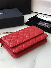 Chanel Wallet On Chain Woc Red Lambskin Gold 19x12x3.5cm - 4