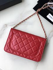 Chanel Wallet On Chain Woc Red Lambskin Gold 19x12x3.5cm - 3