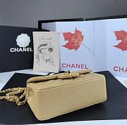 Chanel Flap Bag Beige Lambskin Gold 20cm - 5