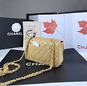 Chanel Flap Bag Beige Lambskin Gold 20cm - 3