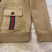Gucci Suede Bomber Jacket With Web Camel  - 5