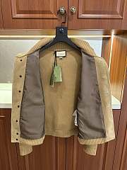 Gucci Suede Bomber Jacket With Web Camel  - 4