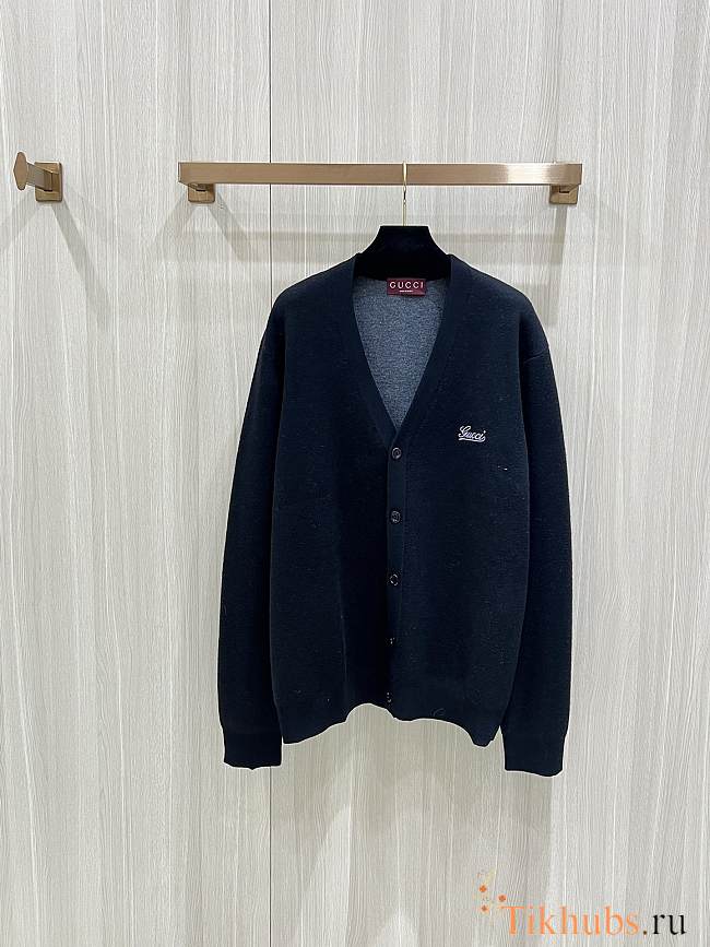 Gucci Double Wool Black Cardigan  - 1