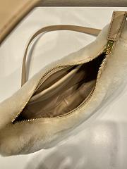 Prada Arqué Shearling Leather Shoulder Bag Beige 22.5x18.5x6cm - 4