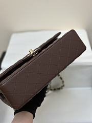Chanel Flap Bag Dark Brown Lambskin Gold 25cm - 5