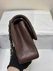 Chanel Flap Bag Dark Brown Lambskin Gold 25cm - 4