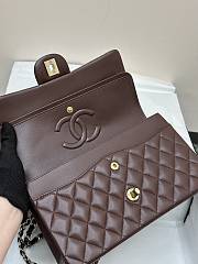 Chanel Flap Bag Dark Brown Lambskin Gold 25cm - 3