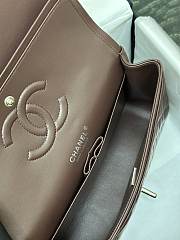 Chanel Flap Bag Dark Brown Lambskin Silver 25cm - 2