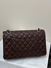 Chanel Flap Bag Dark Brown Lambskin Silver 25cm - 3