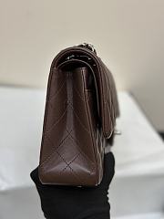 Chanel Flap Bag Dark Brown Lambskin Silver 25cm - 4