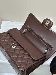 Chanel Flap Bag Dark Brown Lambskin Silver 25cm - 5
