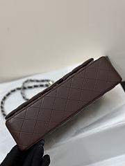 Chanel Flap Bag Dark Brown Lambskin Silver 25cm - 6