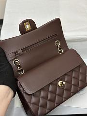 Chanel Flap Bag Dark Brown Lambskin Gold 23cm - 5