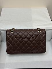 Chanel Flap Bag Dark Brown Lambskin Gold 23cm - 4