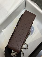 Chanel Flap Bag Dark Brown Lambskin Gold 23cm - 3