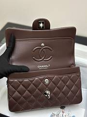 Chanel Flap Bag Dark Brown Lambskin Silver 23cm - 5