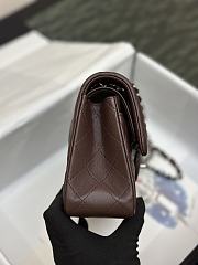 Chanel Flap Bag Dark Brown Lambskin Silver 23cm - 3