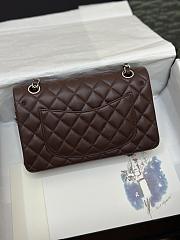 Chanel Flap Bag Dark Brown Lambskin Silver 23cm - 4