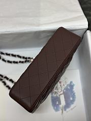Chanel Flap Bag Dark Brown Lambskin Silver 23cm - 2