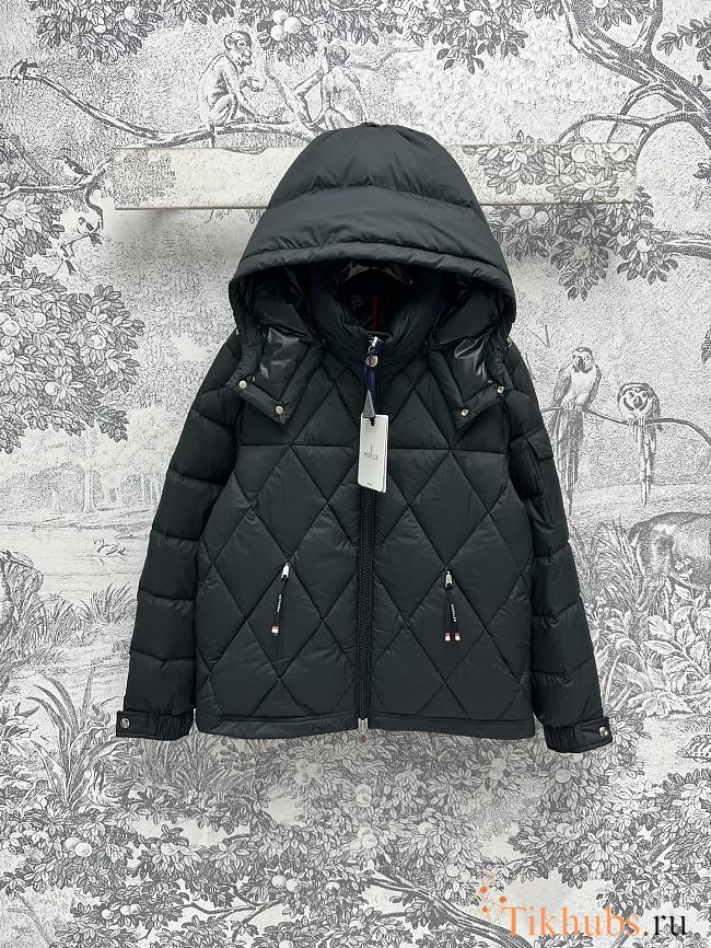 Moncler Averole Hooded Black Short Down Jacket - 1