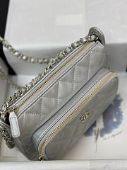 Chanel Clutch With Chain Silver Bag Lambskin 21x15x7.5cm - 5