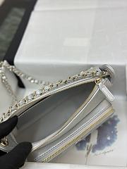 Chanel Clutch With Chain Silver Bag Lambskin 21x15x7.5cm - 4