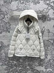 Moncler Averole Hooded White Short Down Jacket - 1