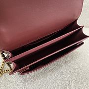 YSL Sunset Bag Patent Red Wine Gold 22x8x16cm - 6